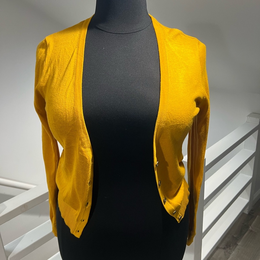Forever 21 Mustard Yellow Open-Front Cardigan